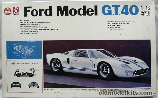 Bandai 1/16 Ford Model GT-40 (GT40) Motorized, K101-898 plastic model kit
